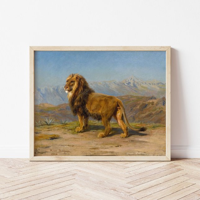 Löwe in einer Bergwelt | Rosa Bonheur Poster (Von Creator hochgeladen)