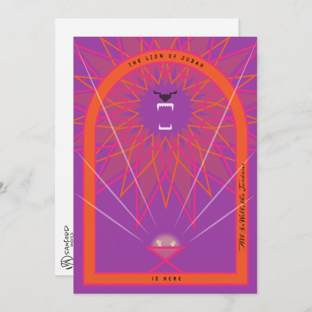 Löwe in einer Gefahr Karte (Vorne/Hinten)