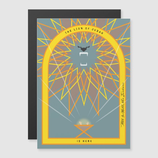 Löwe in einer Gefahr Magnetkarte (Vorne/Hinten)