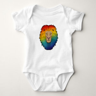 Löwe in Regenbogenfarben Baby Strampler