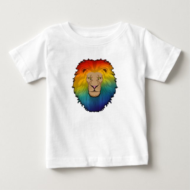 Löwe in Regenbogenfarben Baby T-shirt (Vorderseite)