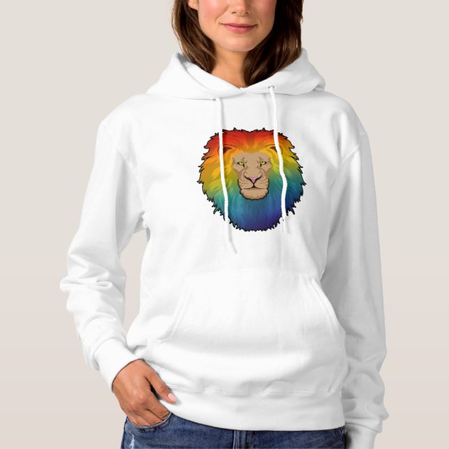 Löwe in Regenbogenfarben Hoodie (Vorderseite)