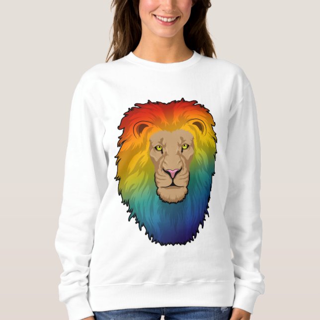 Löwe in Regenbogenfarben Sweatshirt (Vorderseite)