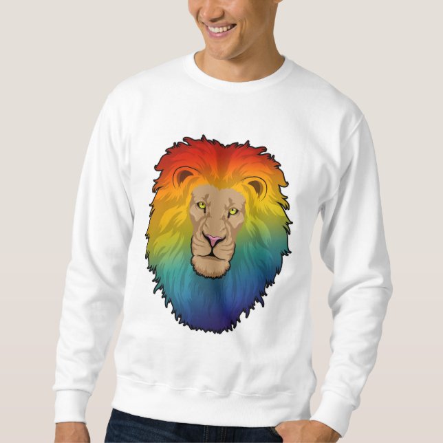 Löwe in Regenbogenfarben Sweatshirt (Vorderseite)