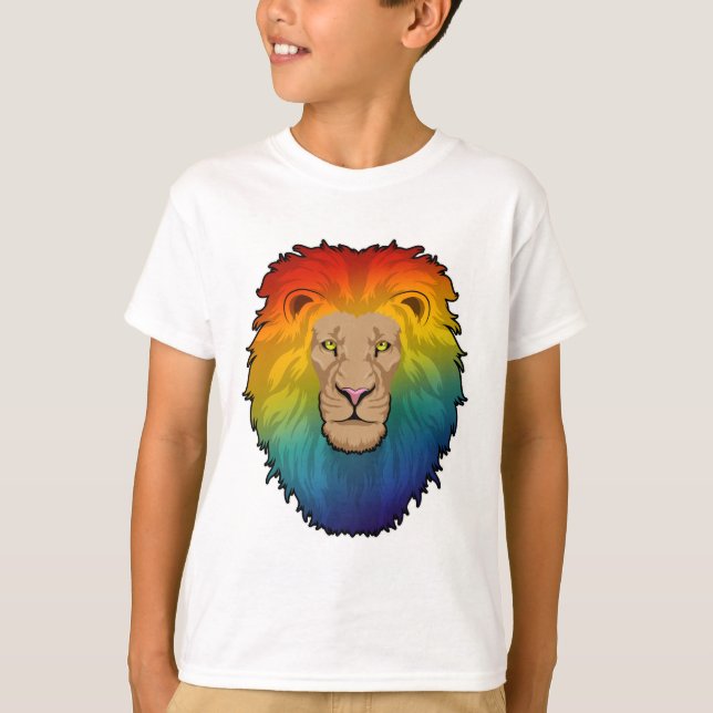 Löwe in Regenbogenfarben T-Shirt (Vorderseite)