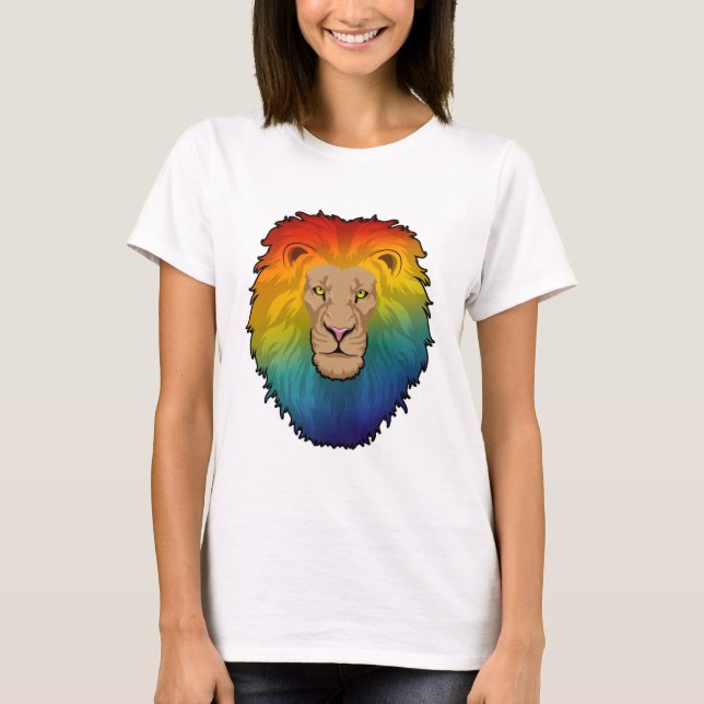 Löwe in Regenbogenfarben T-Shirt (Vorderseite)