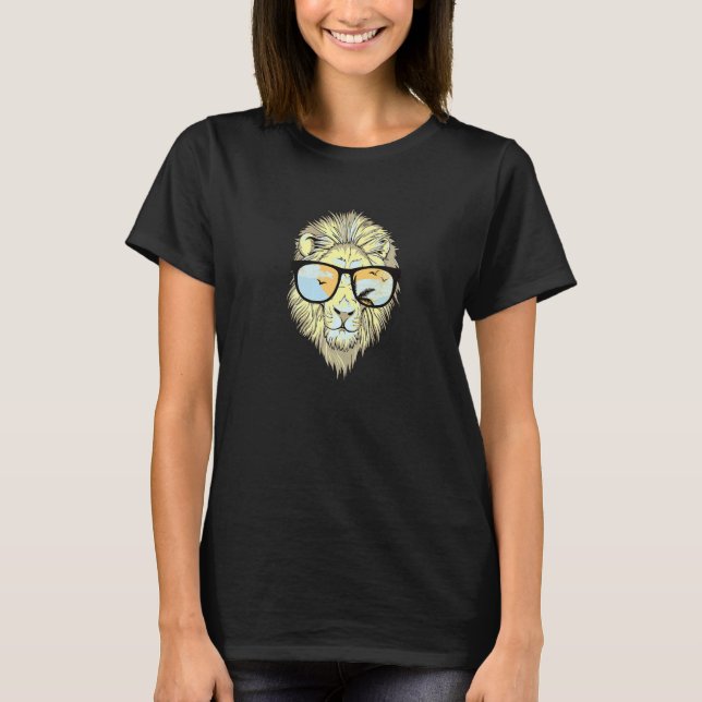 Löwe in Sonnenbrille Löwe Cooler Löwe T-Shirt (Vorderseite)