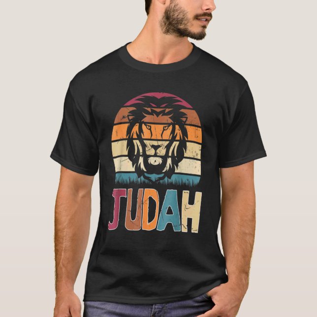 Löwe Juda Hebräisch Israelite Kleidung Männer Retr T-Shirt (Vorderseite)