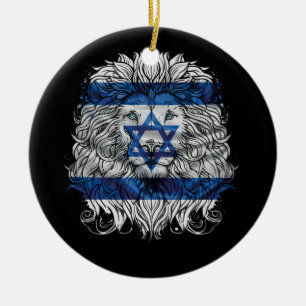 Löwe jüdischer Stolz Israel Flagge Jerusalem H Keramik Ornament