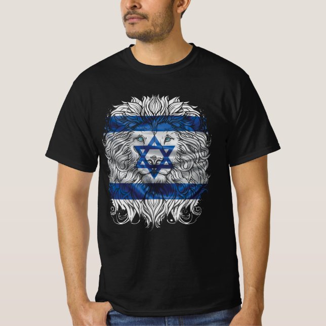 Löwe jüdischer Stolz Israel Flagge Jerusalem H T-Shirt (Vorderseite)