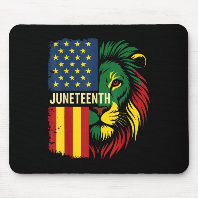 Löwe Juneteenth Cool Schwarze Geschichte Afrikanis Mousepad (Vorne)