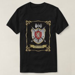 Löwe-Kampf-Wappen-Schwarzes T-Shirt