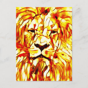 Löwe Kunst Postkarte