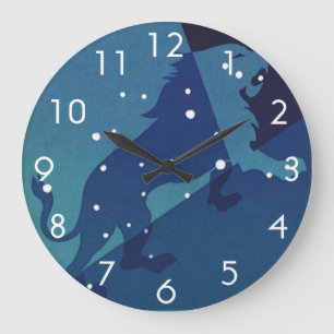Löwe Löwe Sternbild Vintage Tierkreis Astrologie Große Wanduhr