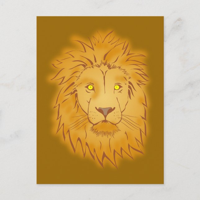 Löwe Löwenkopf Postkarte (Vorderseite)