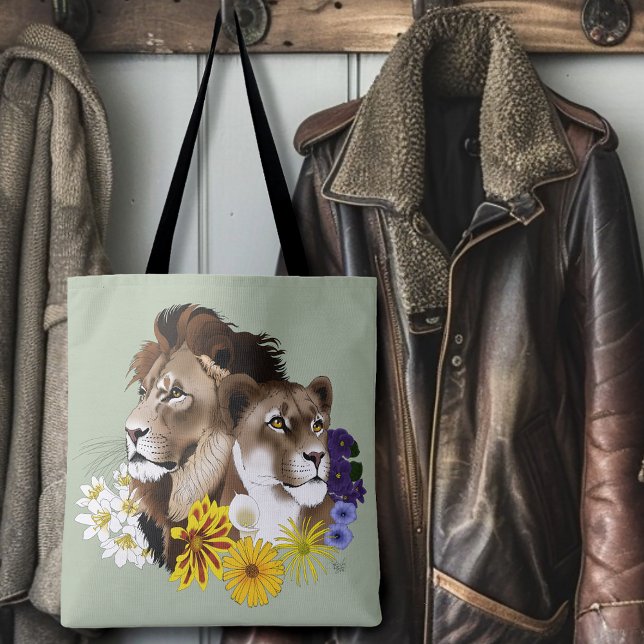 Löwe Löwin Floral Grün  (Von Creator hochgeladen)