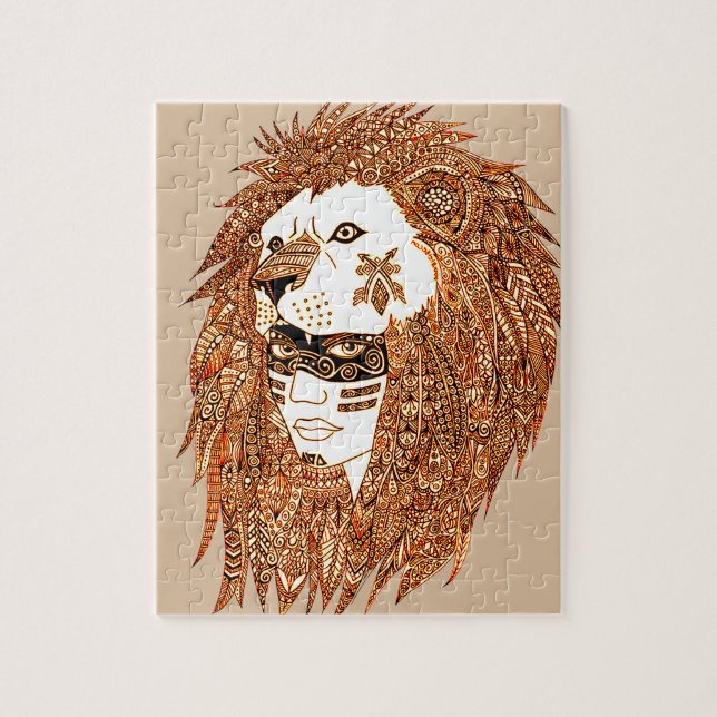 Löwe-Maske Puzzle (Vertikal)
