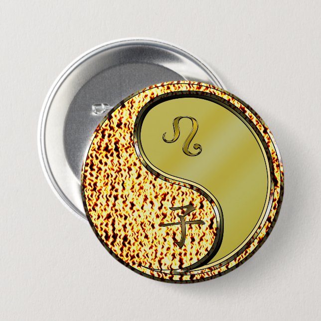 Löwe & Metallratte Button (Vorne & Hinten)