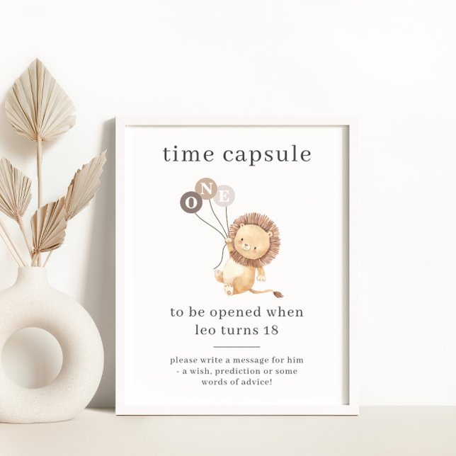 Löwe mit 3 braunen Balloons Zeitkapsel Poster (Von Creator hochgeladen)