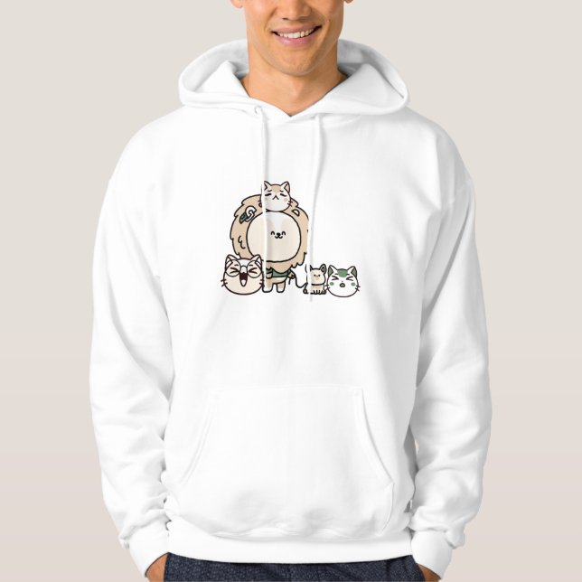 Löwe mit Blindenhund und Katzengruppe Hoodie (Vorderseite)