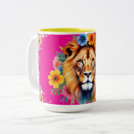 Löwe mit Blume Kaffee Tasse