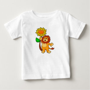 Löwe mit Blume Sonnenblume Baby T-shirt