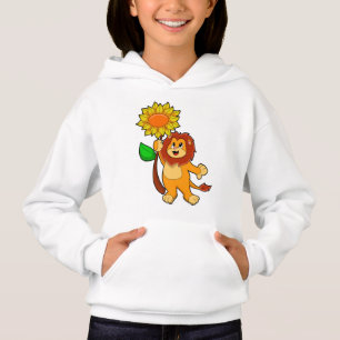 Löwe mit Blume Sonnenblume Hoodie