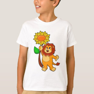Löwe mit Blume Sonnenblume T-Shirt
