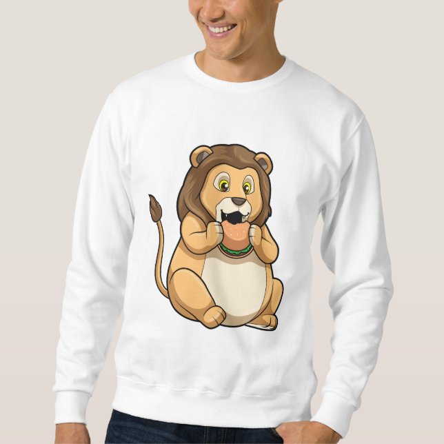 Löwe mit Burger Sweatshirt (Vorderseite)