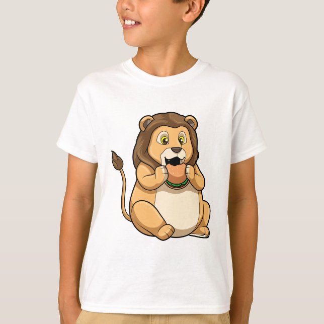 Löwe mit Burger T-Shirt (Vorderseite)