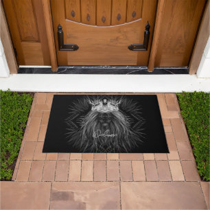 Löwe mit Crown Monogram Willkommen Fußmatte