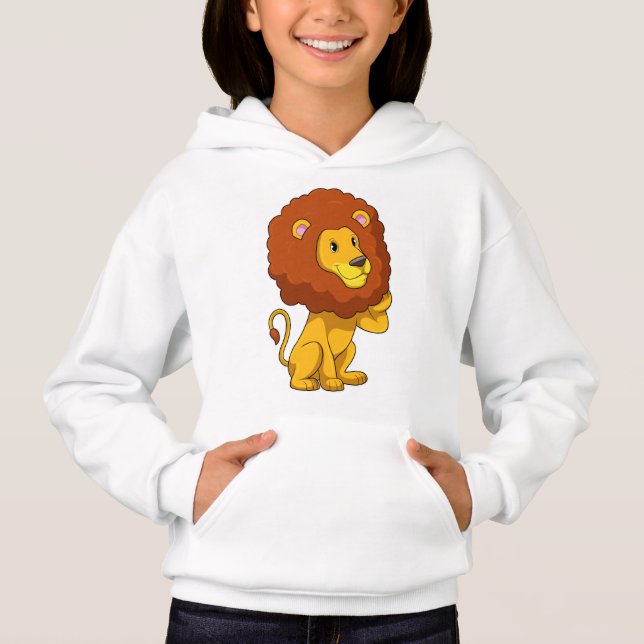 Löwe mit Curls Hoodie (Vorderseite)