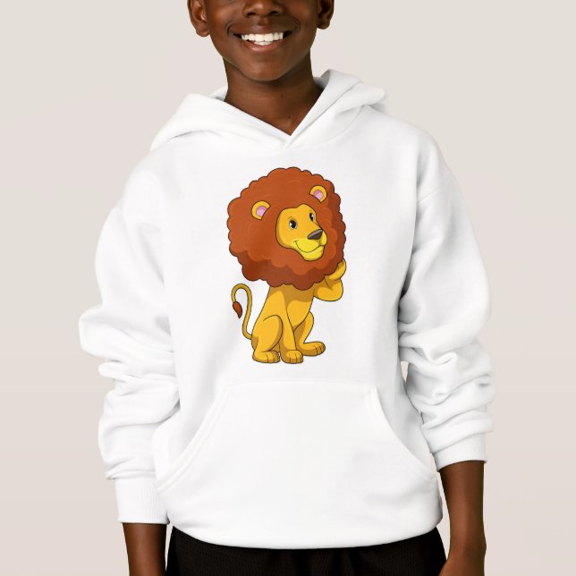 Löwe mit Curls Hoodie (Vorderseite)