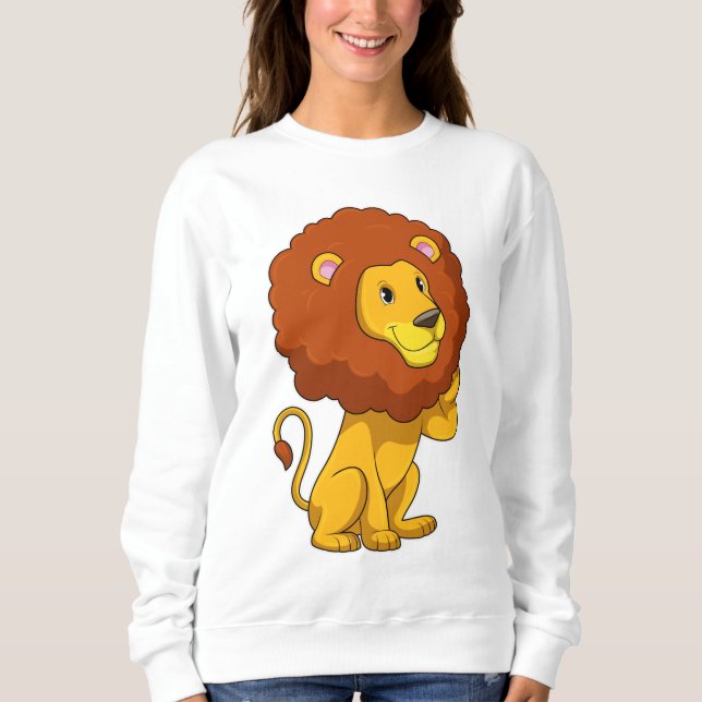 Löwe mit Curls Sweatshirt (Vorderseite)