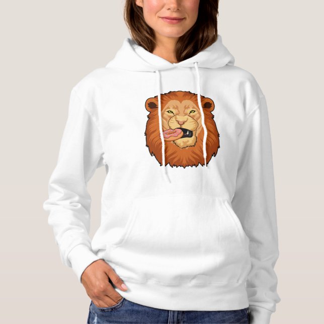 Löwe mit Donut Hoodie (Vorderseite)