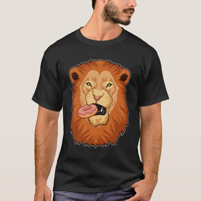 Löwe mit Donut T-Shirt (Vorderseite)