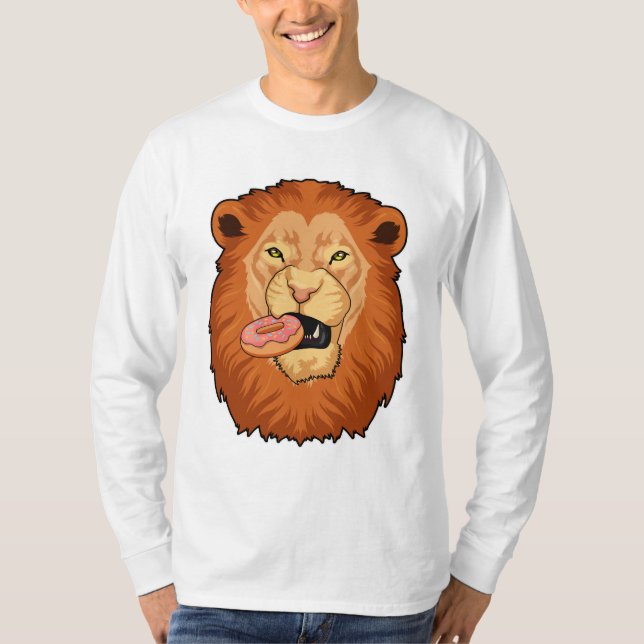 Löwe mit Donut T-Shirt (Vorderseite)