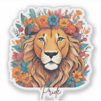 Löwe mit einem Mane Blume Sticker