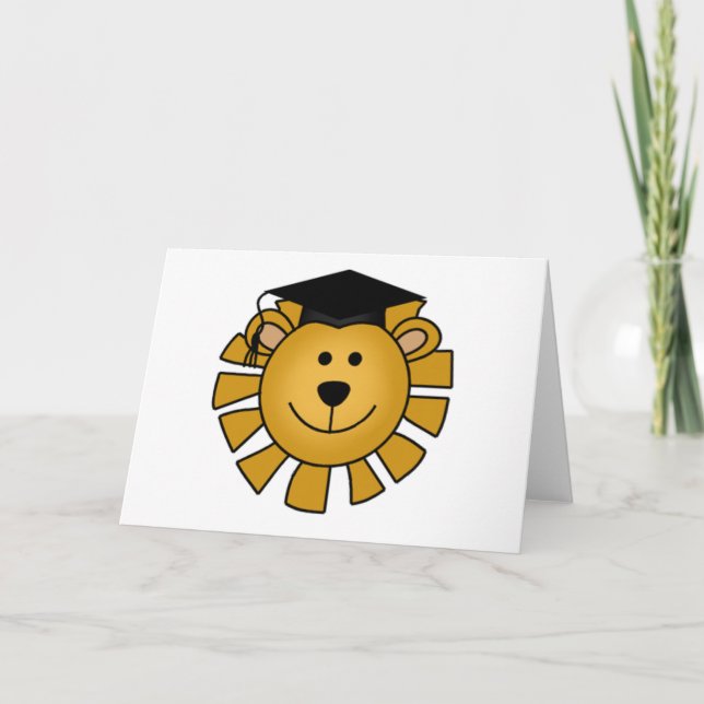 Löwe mit Graduierungstrüben und Geschenken Karte (Vorderseite)