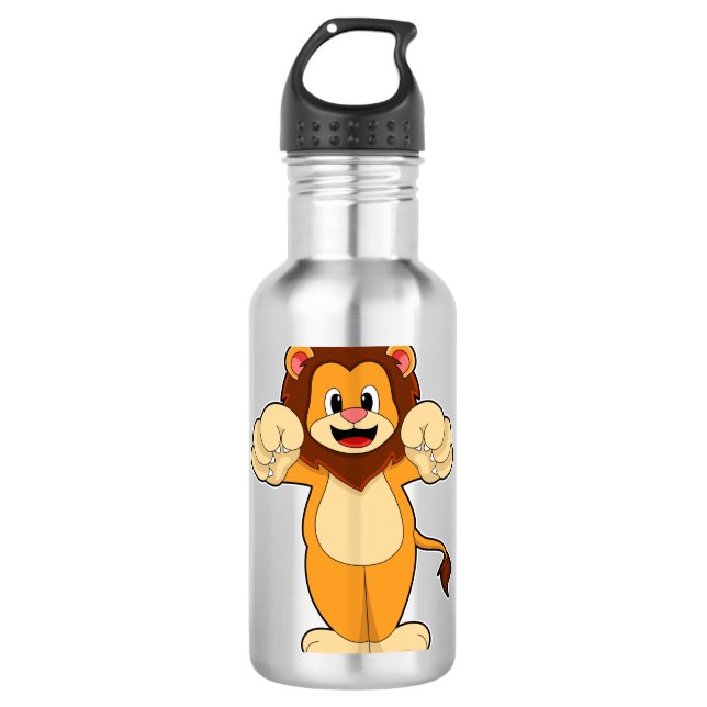 Löwe mit großen Klauen Edelstahlflasche (Vorderseite)