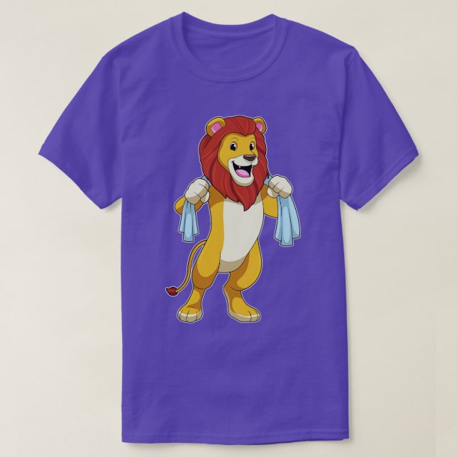 Löwe mit Handtuch für Dusche T-Shirt (Design vorne)