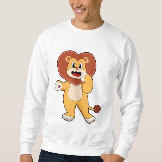 Löwe mit Herz Sweatshirt (Vorderseite)