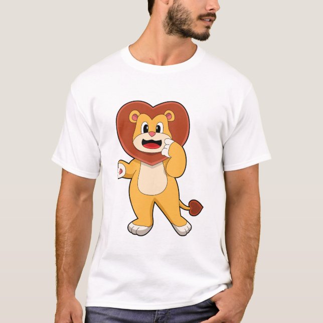 Löwe mit Herz T-Shirt (Vorderseite)