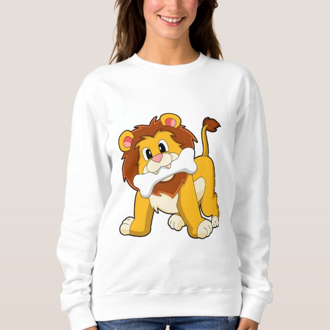Löwe mit Knochen Sweatshirt (Vorderseite)