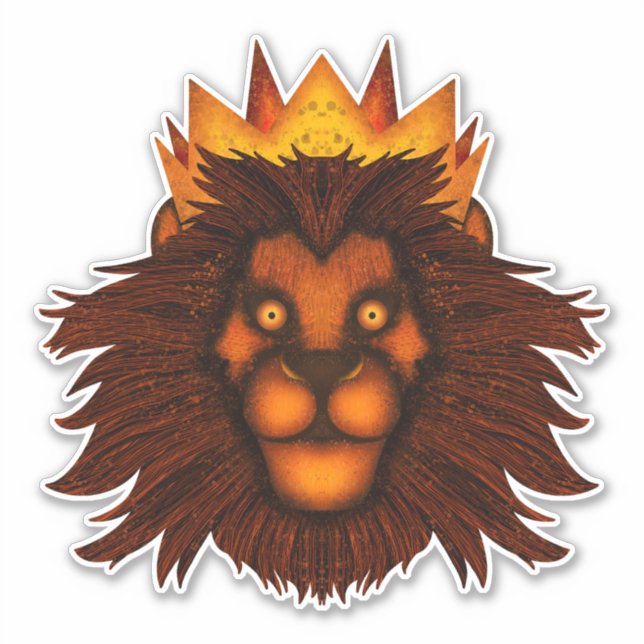 Löwe mit Krone Aufkleber (Vorderseite)