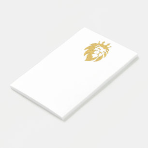 Löwe mit Krone - Gold Stil 1 Post-it Klebezettel