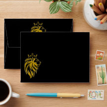 Löwe mit Krone - Gold Stil 2 + Ihr Text