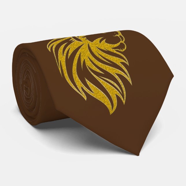 Löwe mit Krone - Gold Stil 2 Krawatte (Gerollt)