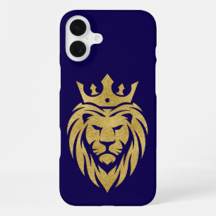 Löwe mit Krone - Gold Stil 3 iPhone 16 Plus Hülle