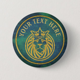 Löwe mit Krone - Gold Stil 4 Button